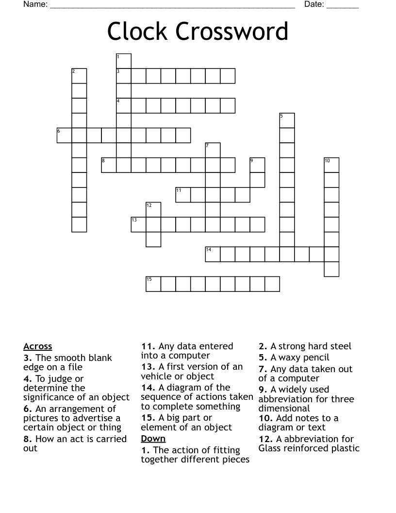 Clock Crossword