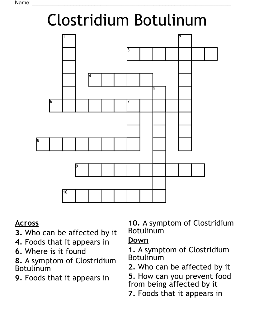 Clostridium Botulinum Crossword