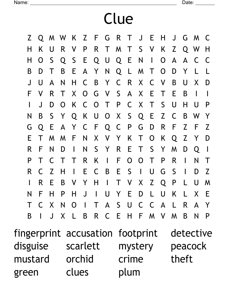 Clue Word Search
