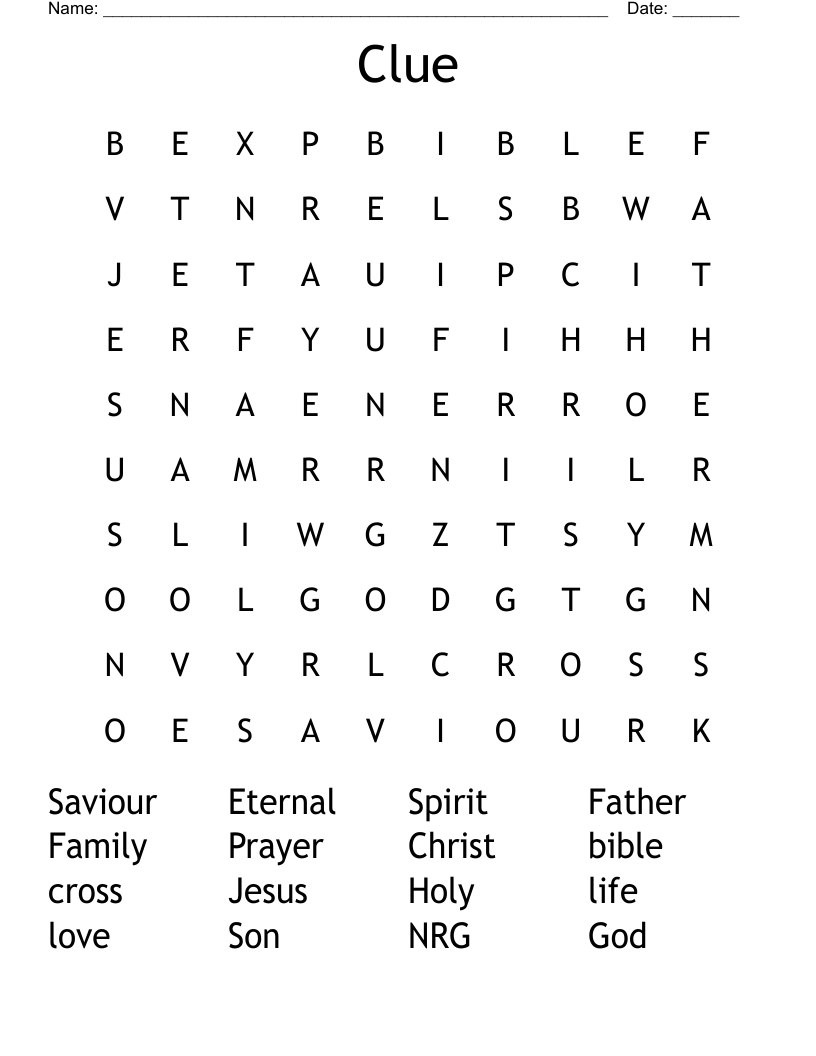 Clue Word Search