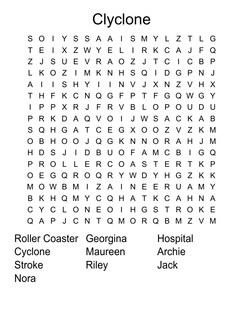 Clyclone Word Search