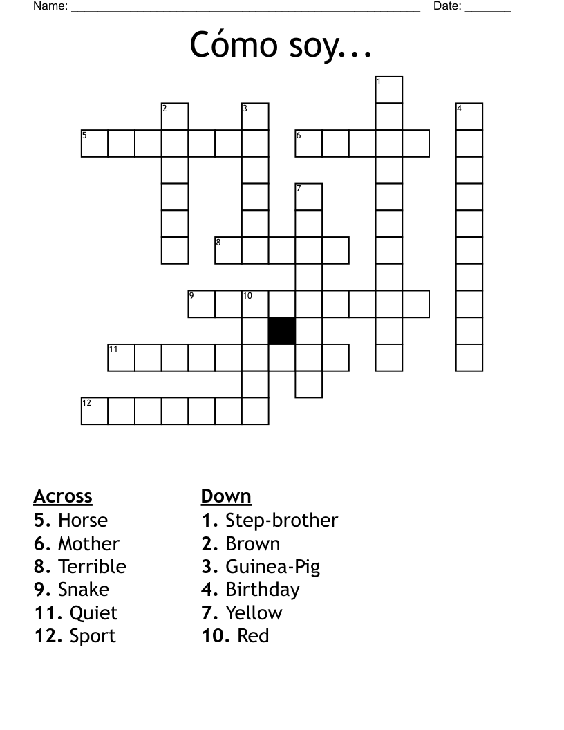Cómo soy... Crossword