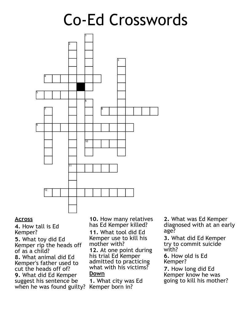 Co-Ed Crosswords