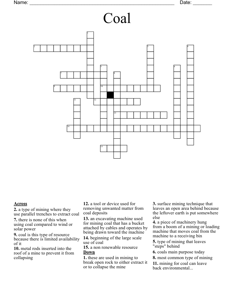 Coal Crossword