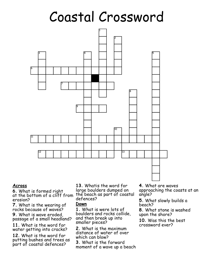 Coastal Crossword             