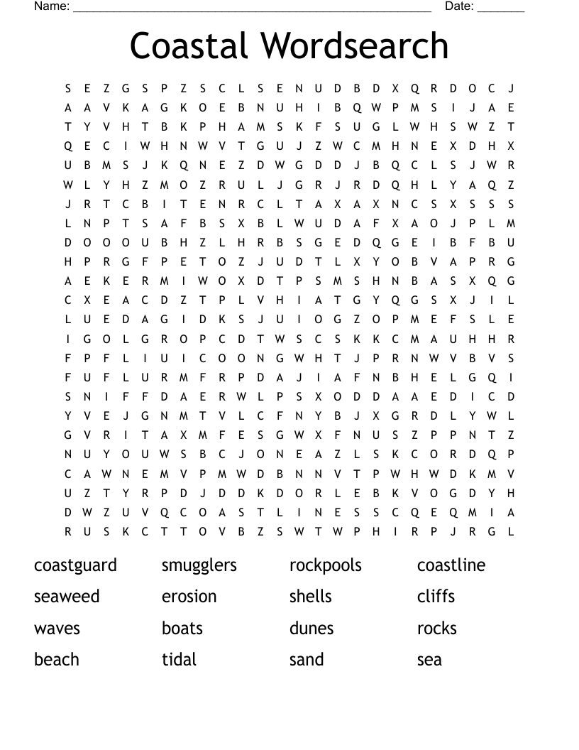 Coastal Wordsearch