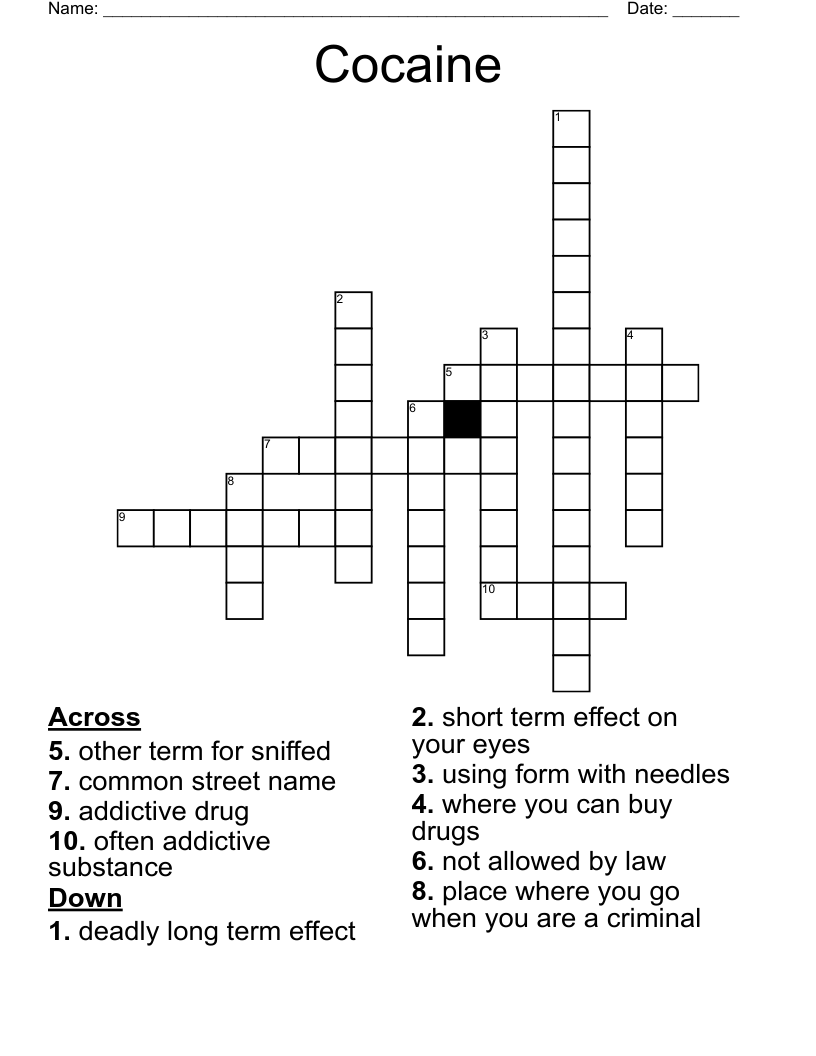 Cocaine Crossword