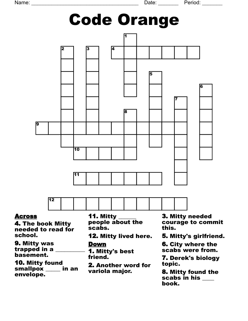 Code Orange Crossword