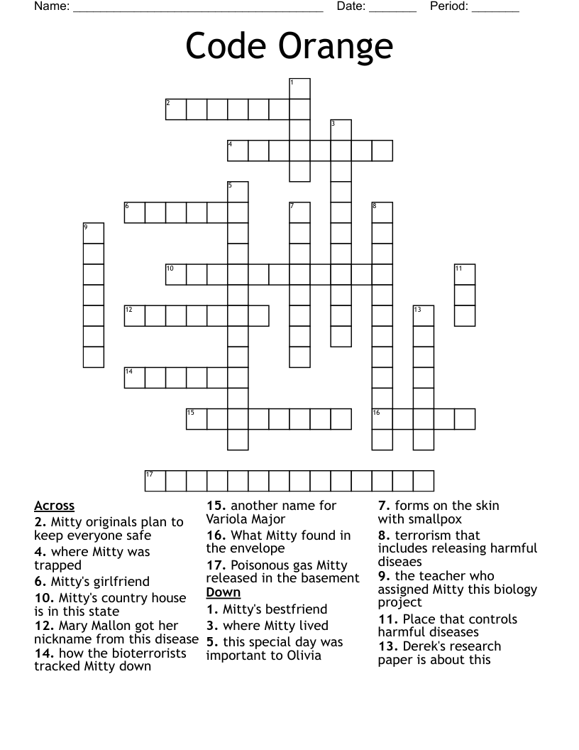 Code Orange Crossword