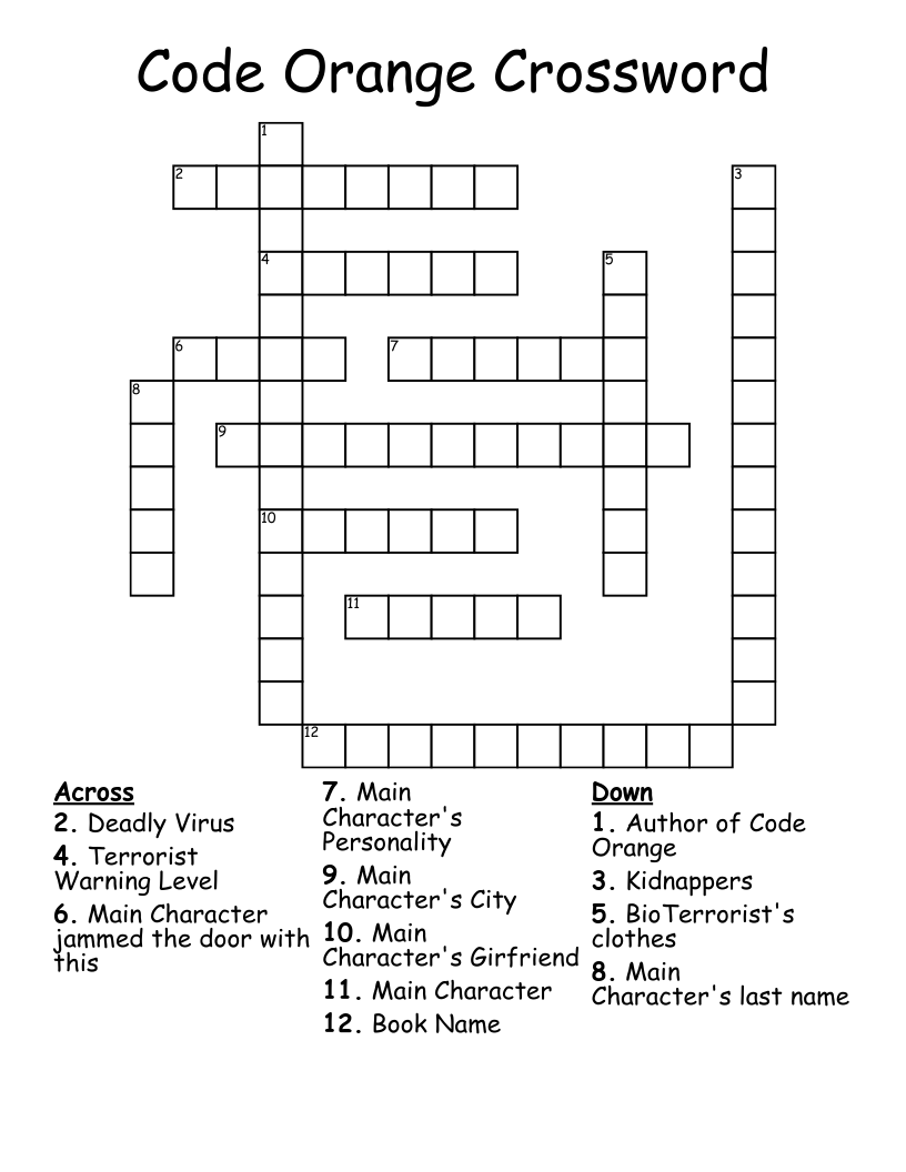Code Orange Crossword