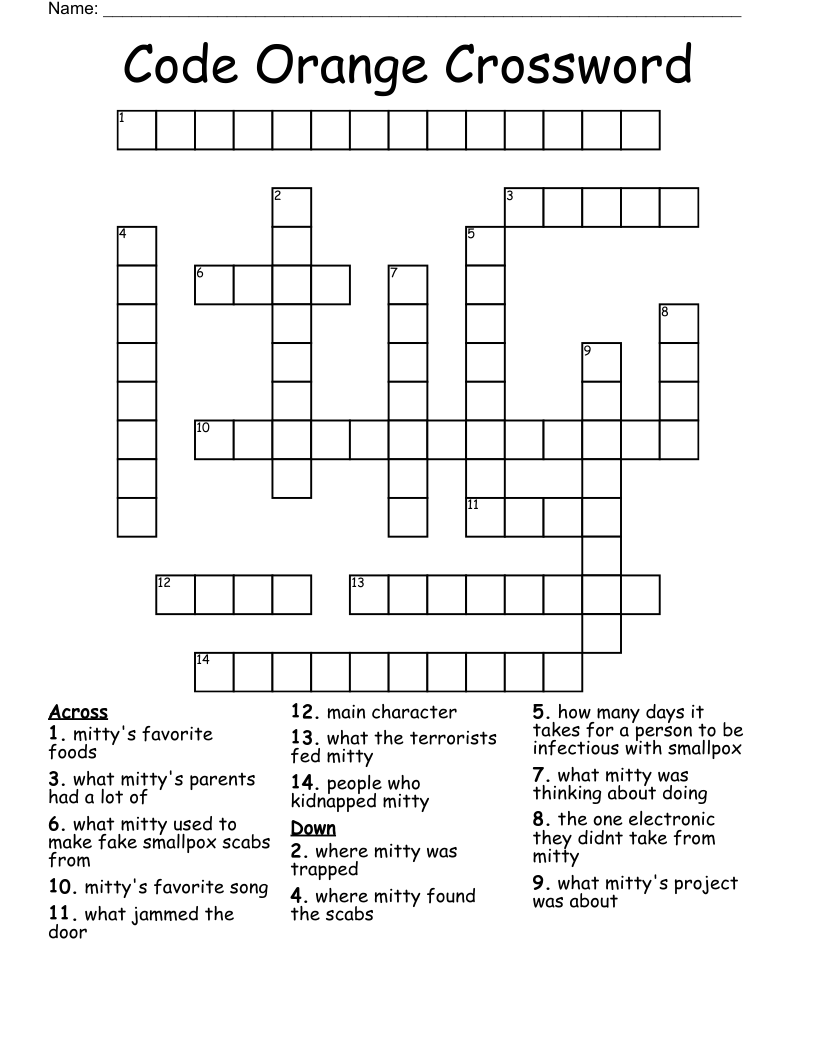 Code Orange Crossword
