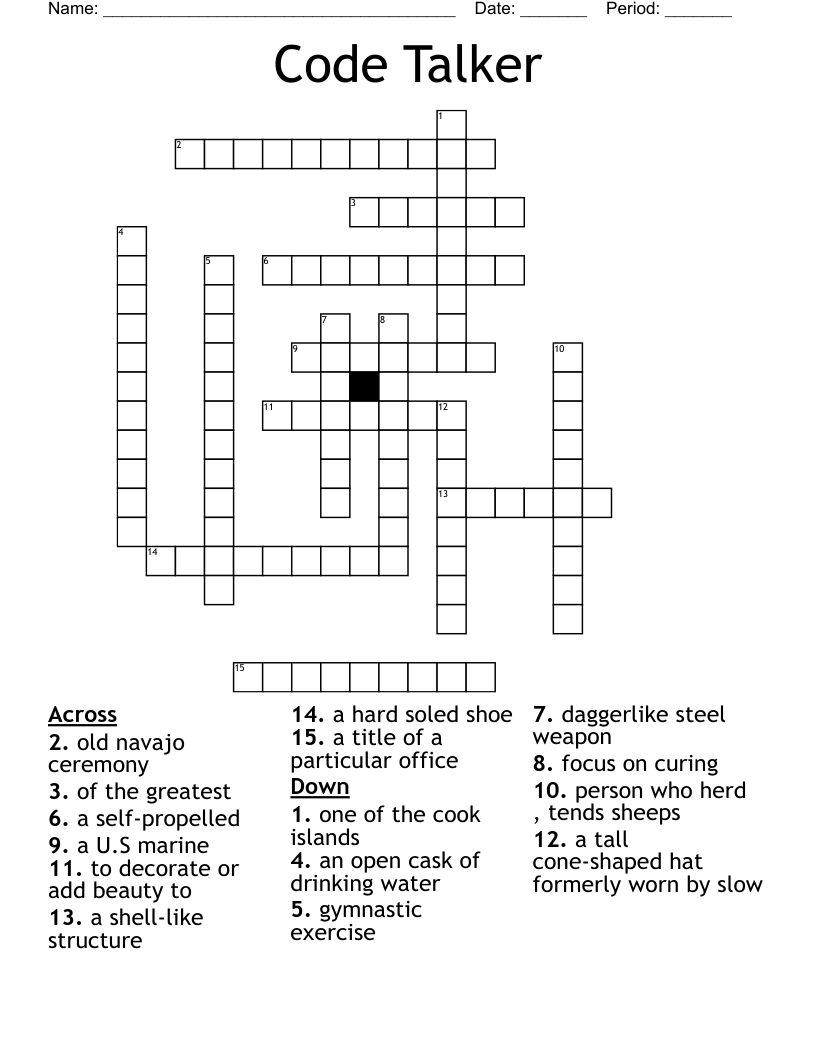 Code Talker Crossword