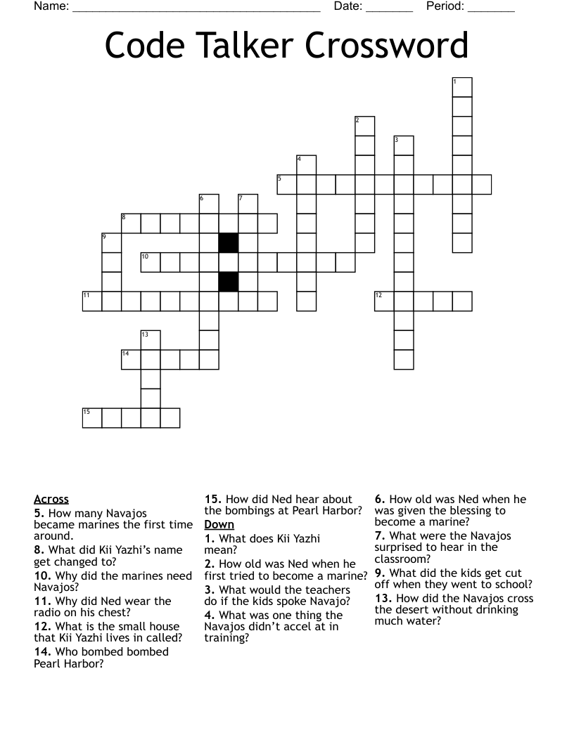 Code Talker Crossword
