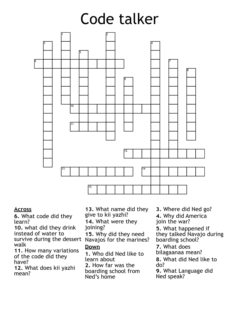 Code talker Crossword