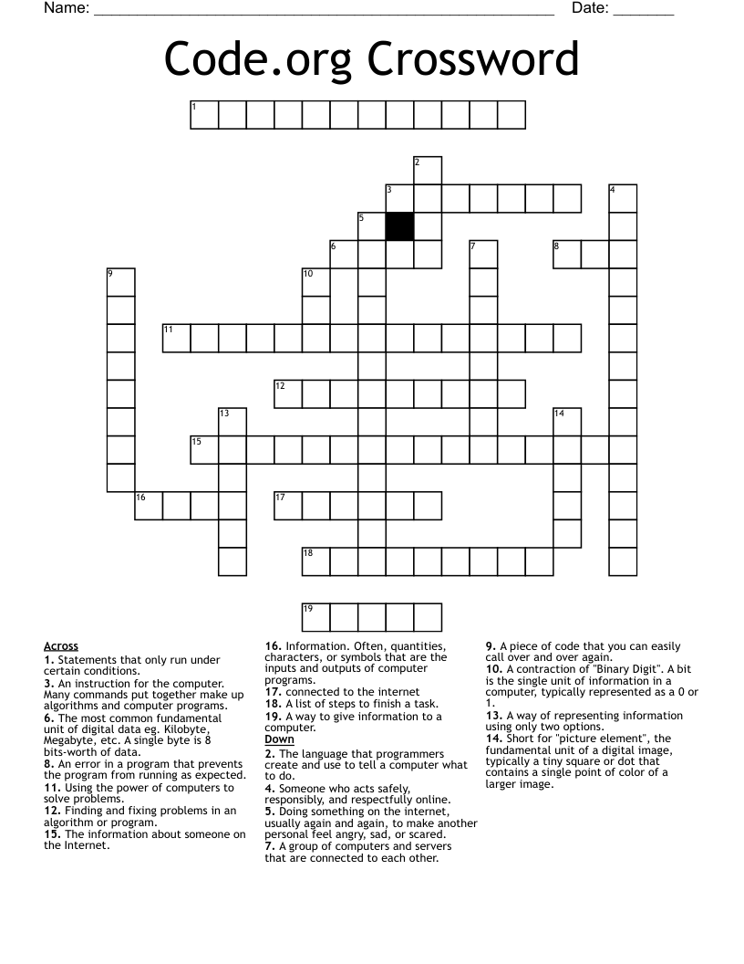 Code.org Crossword