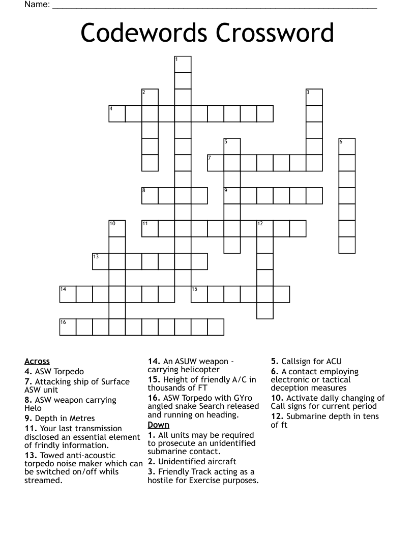 Codewords Crossword
