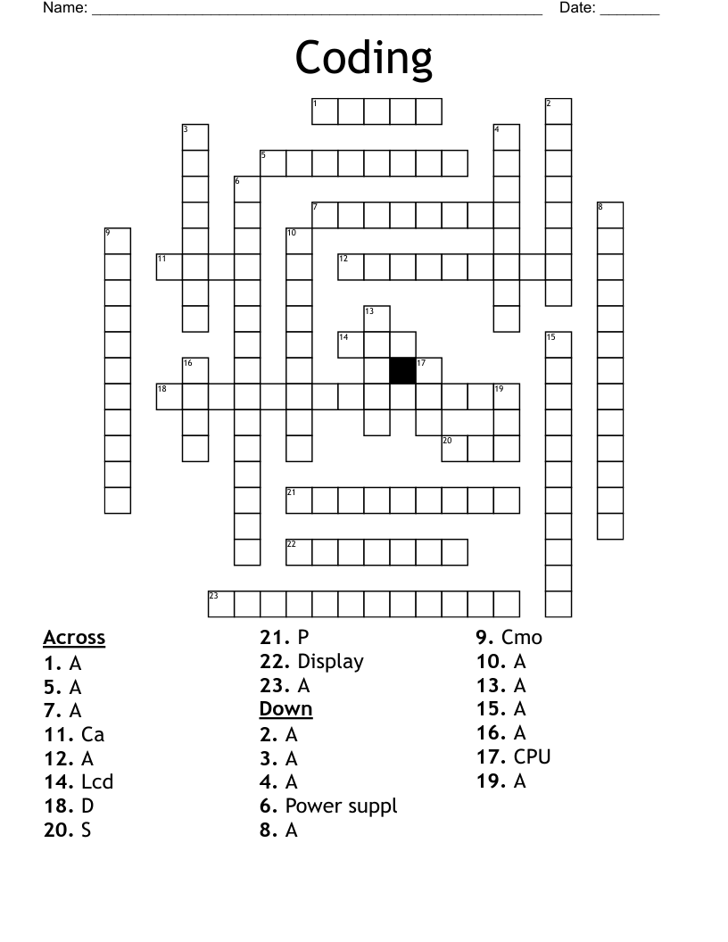 Coding Crossword