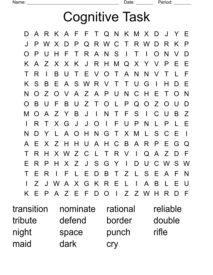 Cognitive Task Word Search
