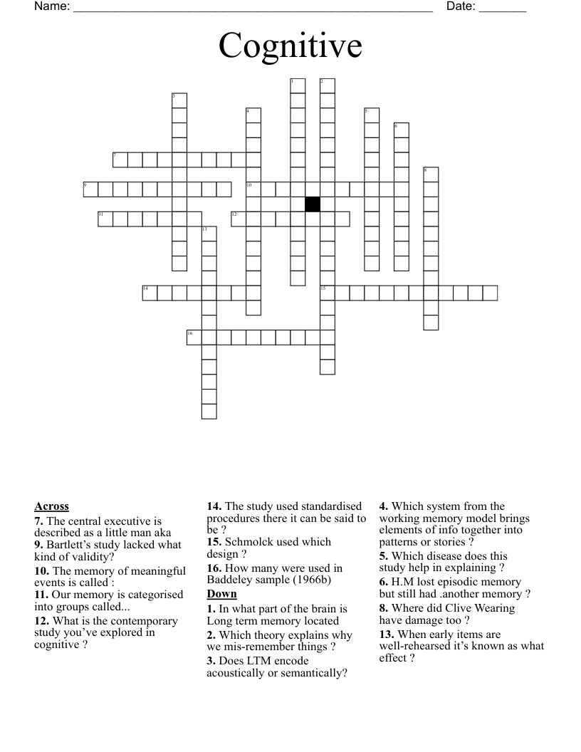 Cognitive  Crossword