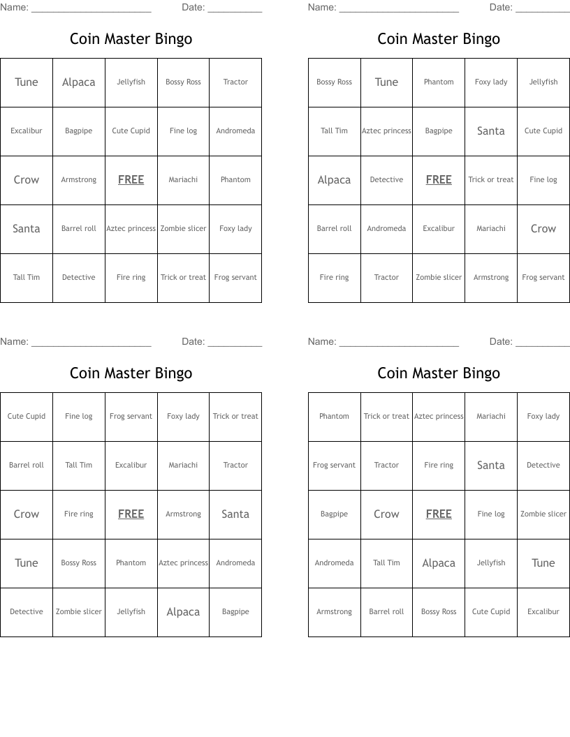 Coin Master Bingo