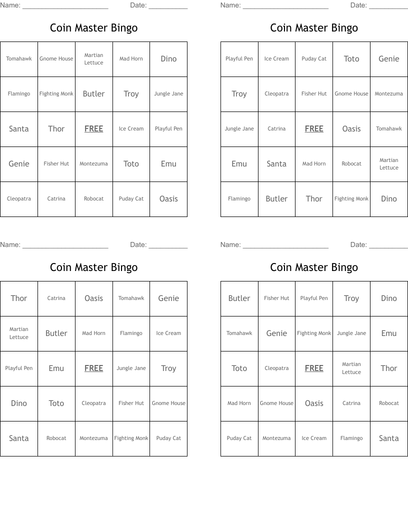 Coin Master Bingo