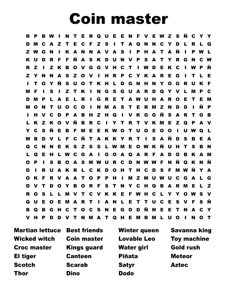 Coin master  Word Search