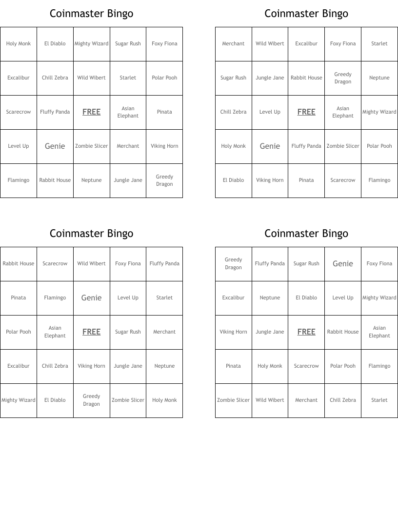 Coinmaster Bingo 