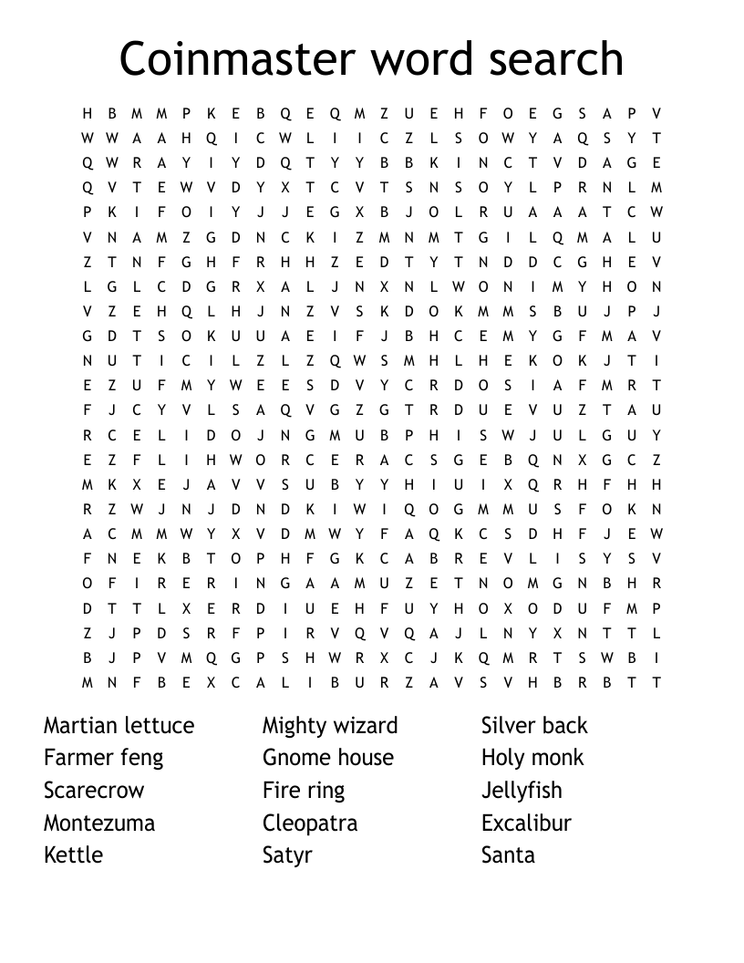 Coinmaster word search 