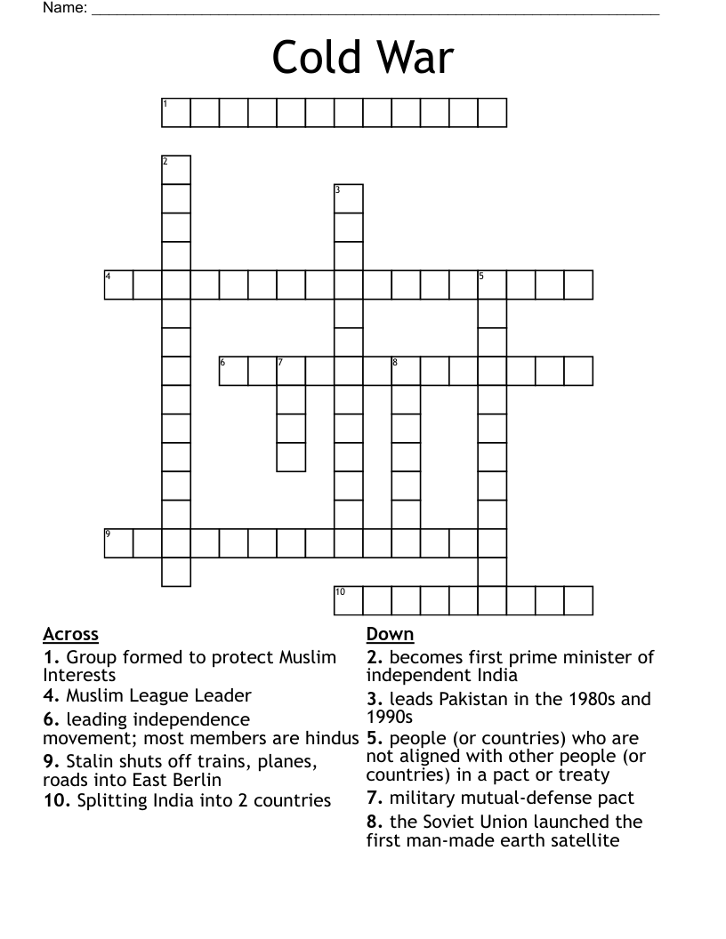 Cold War Crossword