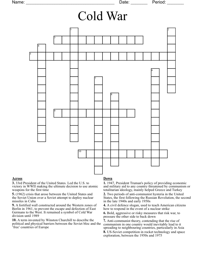 Cold War Crossword
