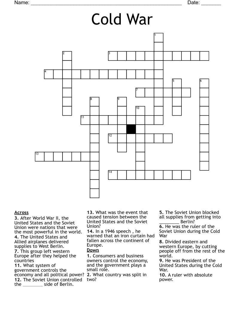 Cold War Crossword