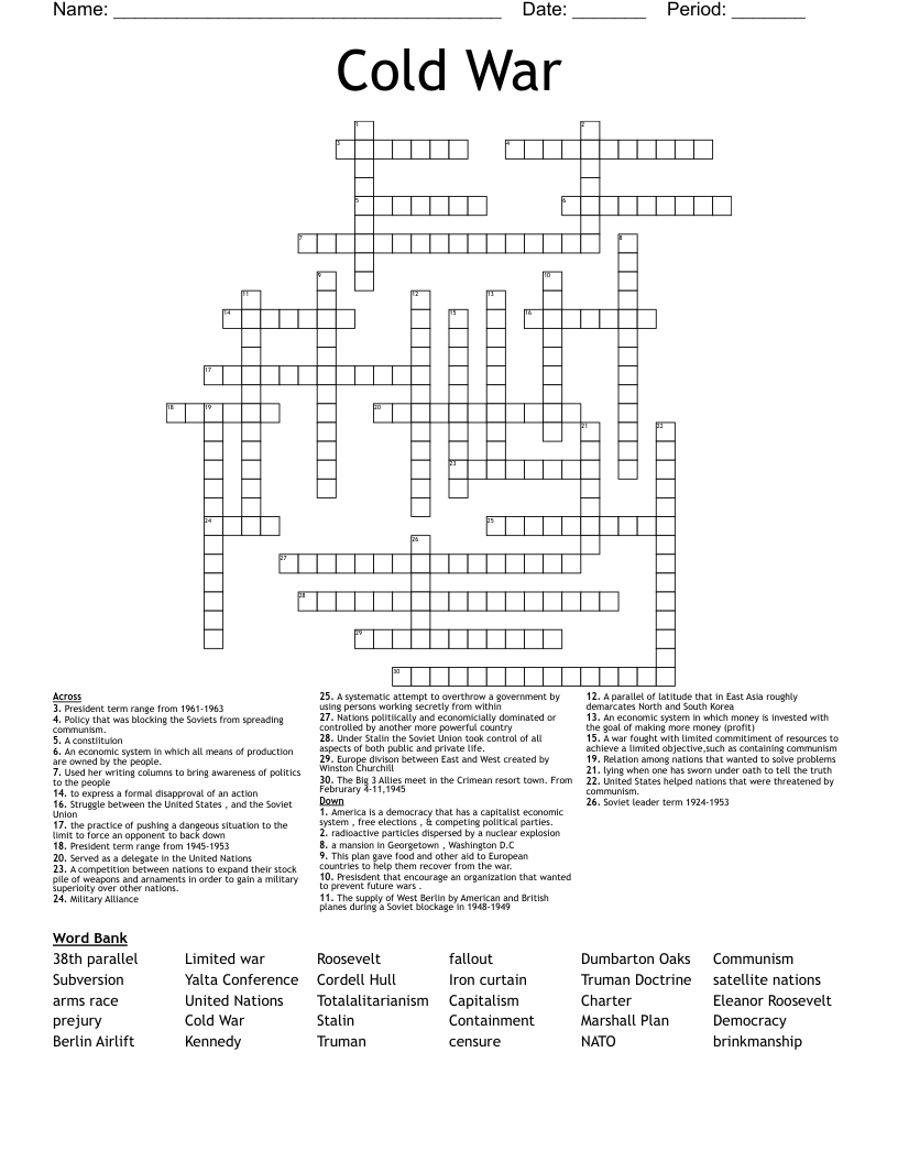 Cold War Crossword