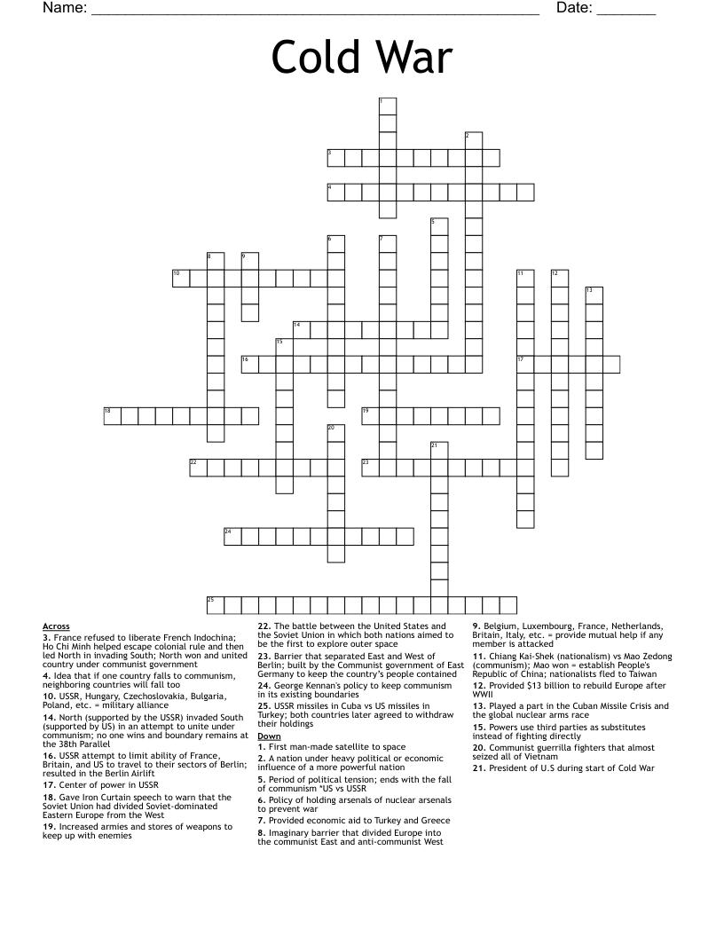 Cold War Crossword
