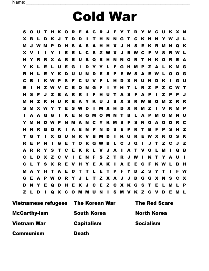 Cold War Word Search