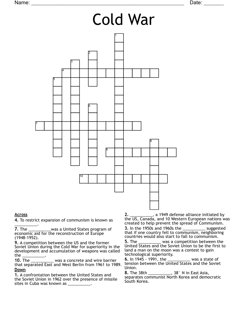Cold War Crossword