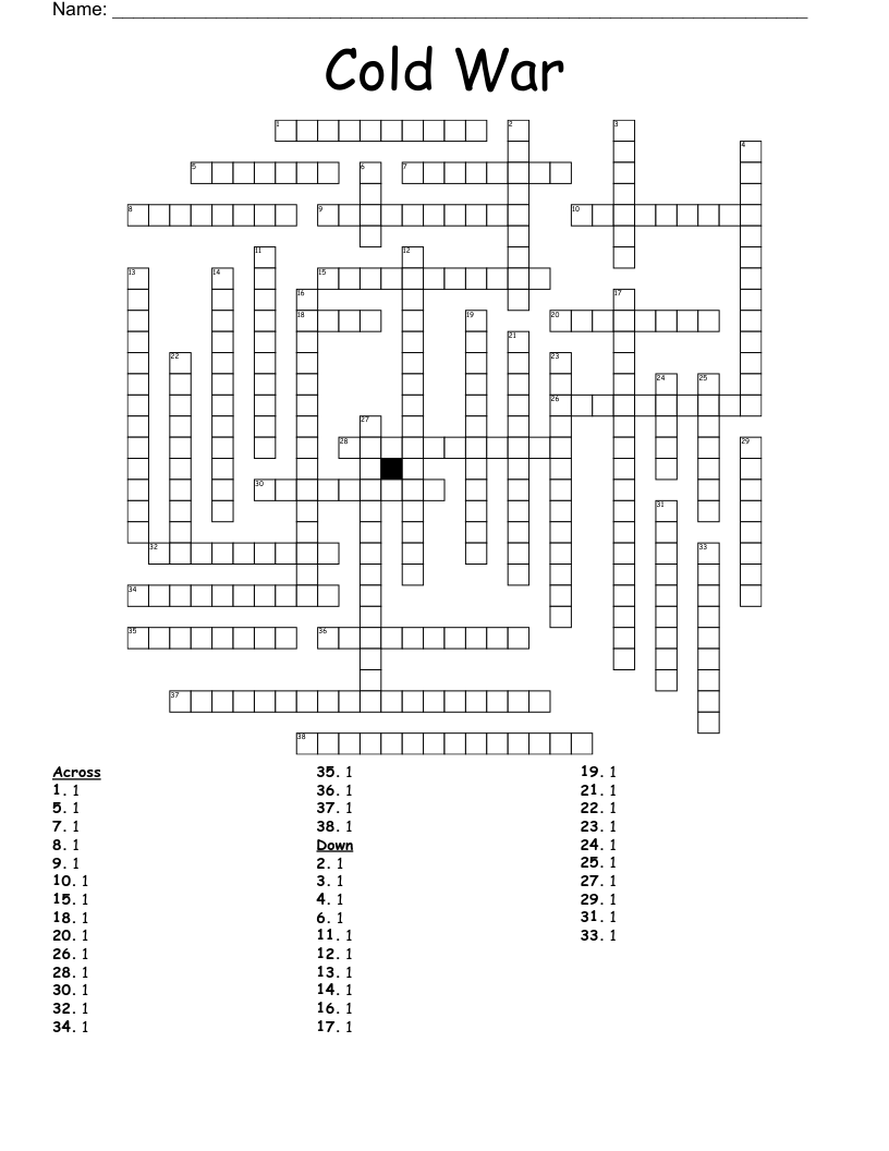 Cold War Crossword