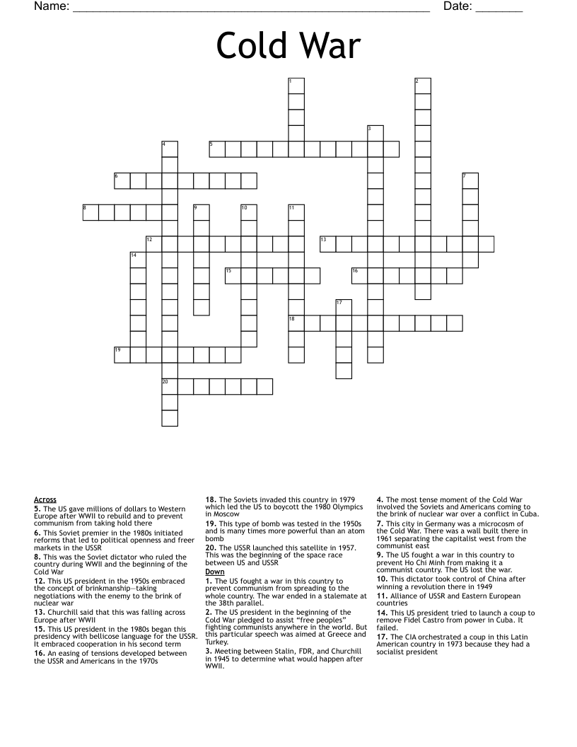 Cold War Crossword
