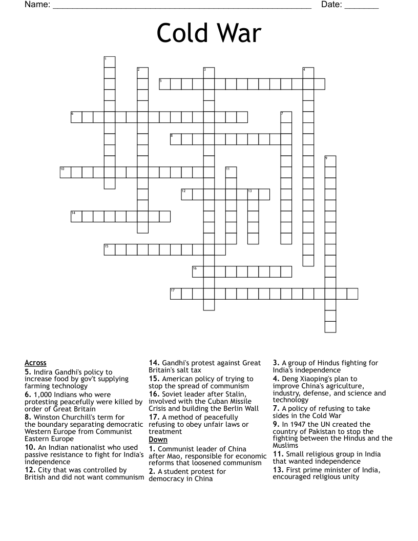 Cold War Crossword