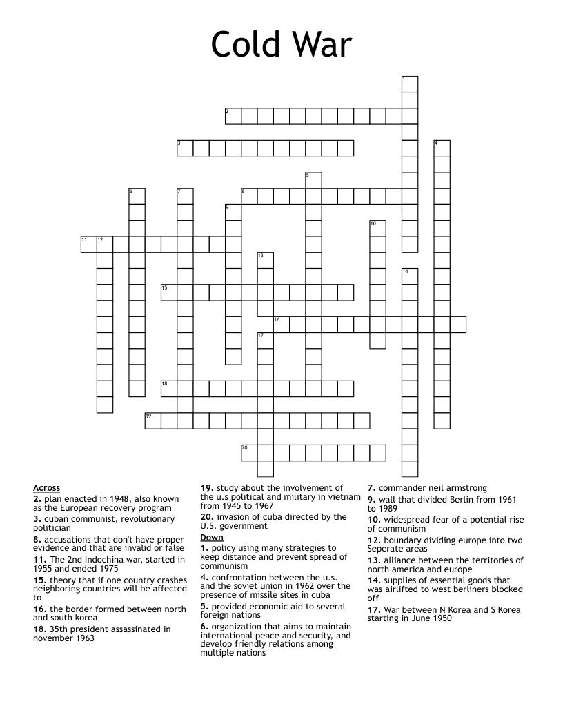 Cold War Crossword