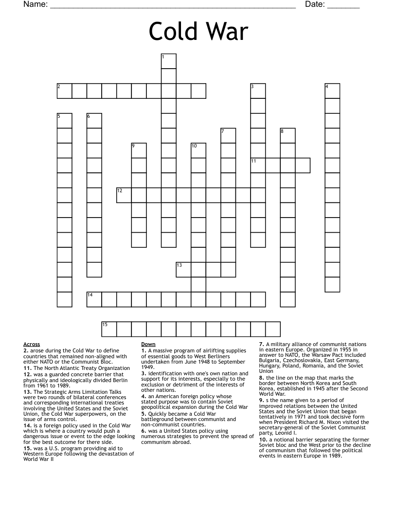 Cold War Crossword