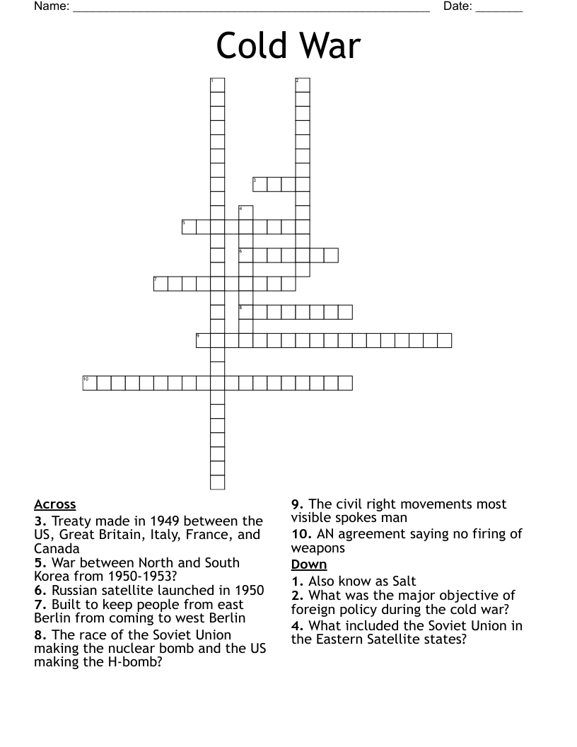 Cold War Crossword