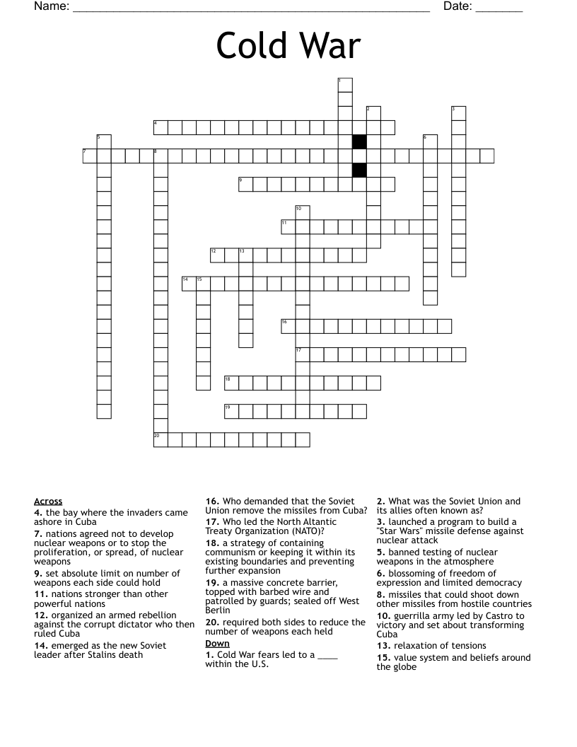 Cold War Crossword