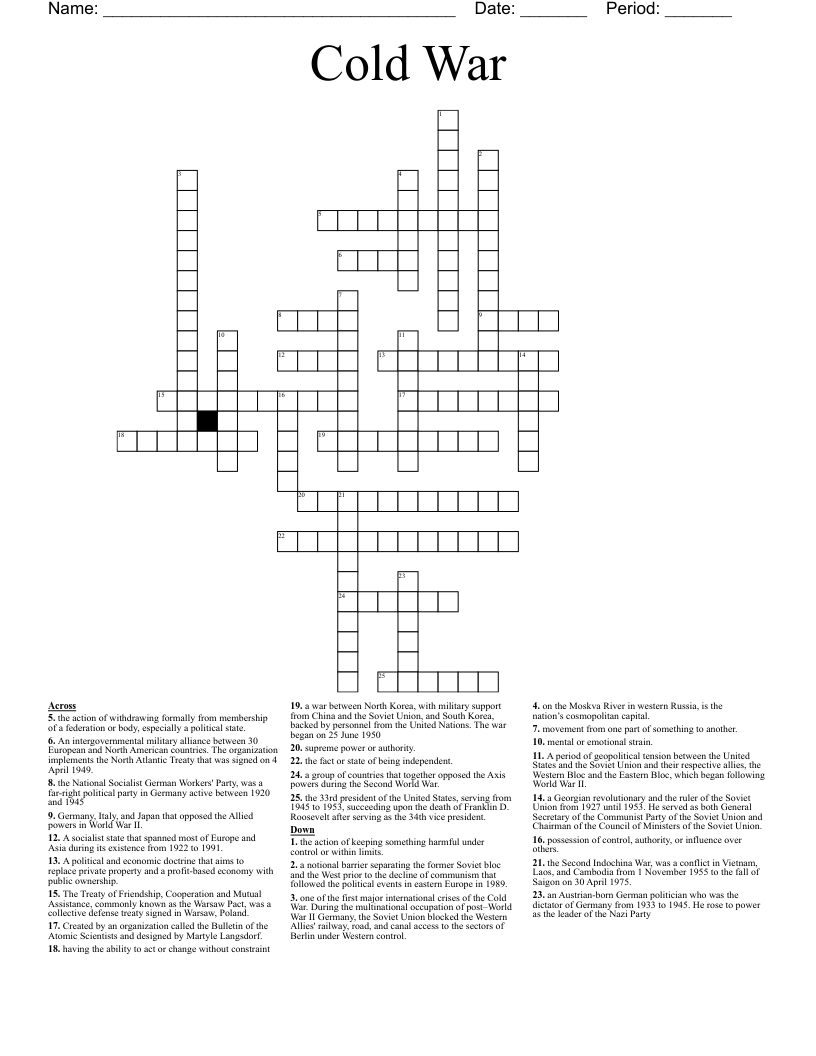Cold War Crossword
