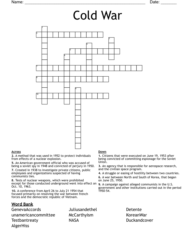 Cold War Crossword