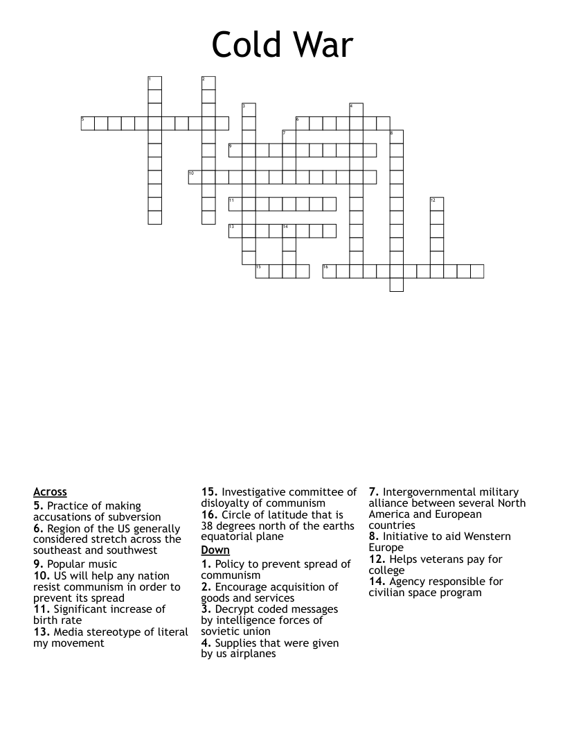Cold War Crossword