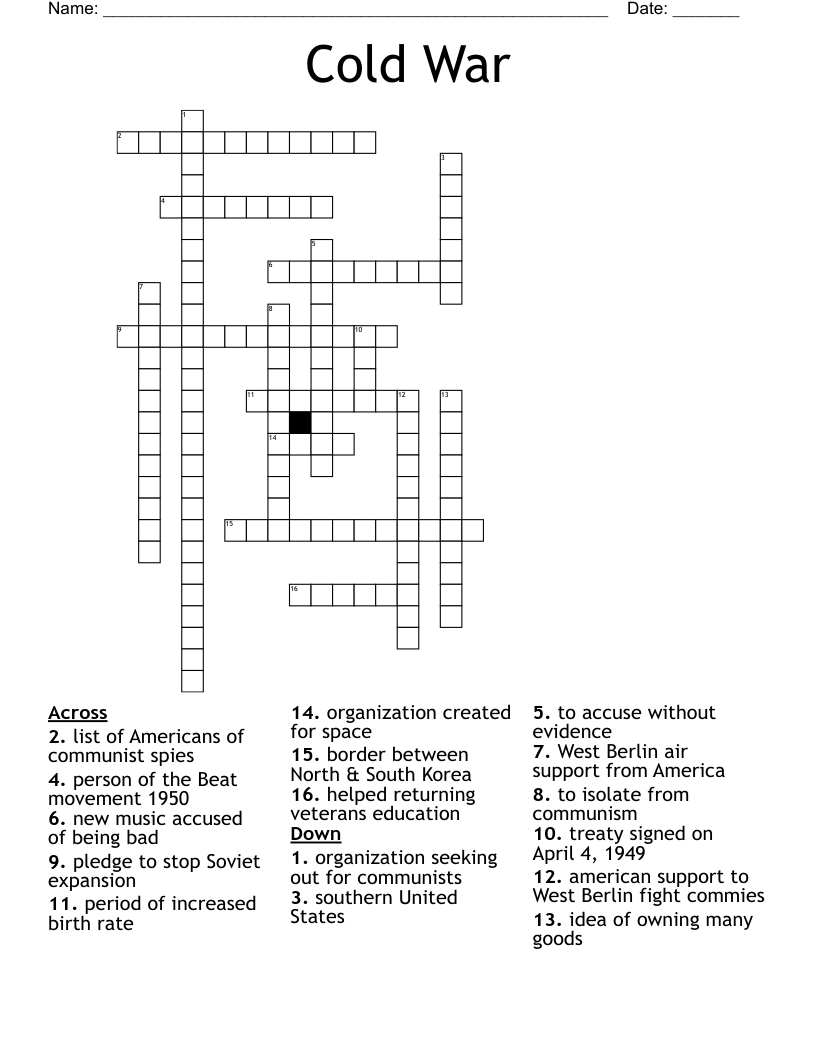 Cold War Crossword