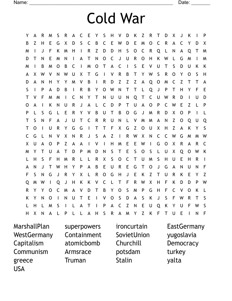 Cold War Word Search