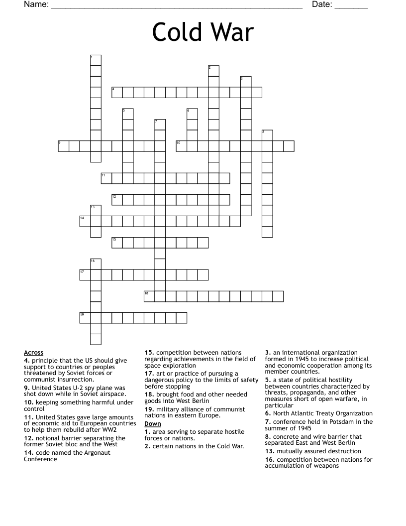 Cold War Crossword