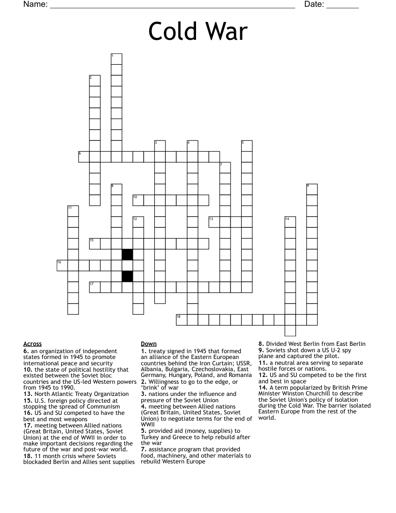 Cold War Crossword