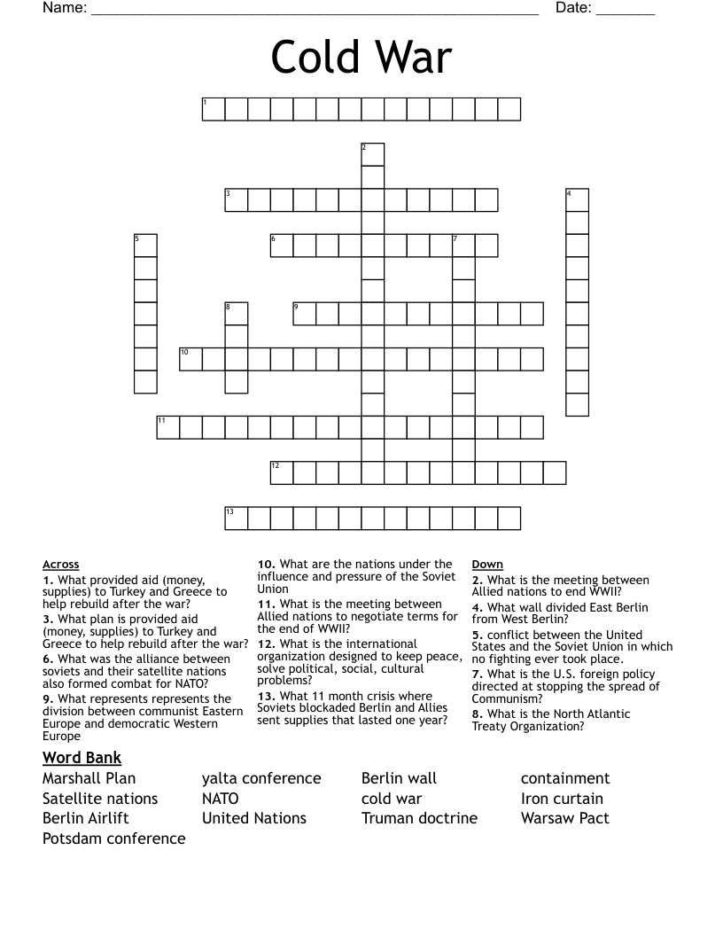 Cold War Crossword